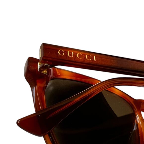 Gucci Brown Tortoiseshell Shell Acetate Women\'s Sunglasses GG0194SK main image 5